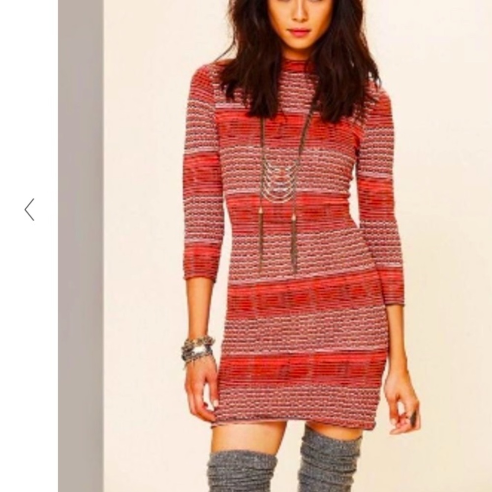 Free People | Orange Groovy Sweater Dress | Small